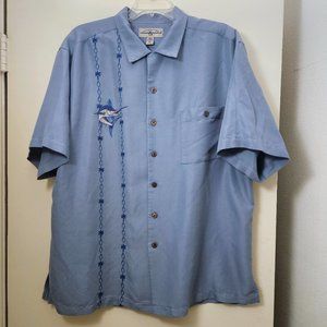 Hook & Tackle Limited Edition Shirt Mens XL Blue Embroidered Marlin Vintage